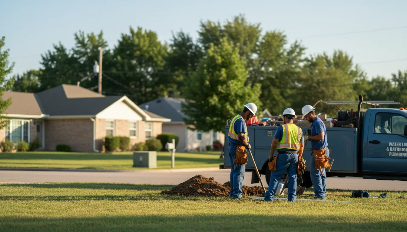 Residential water line and bathroom plumbing service in Floyds Knobs, IN